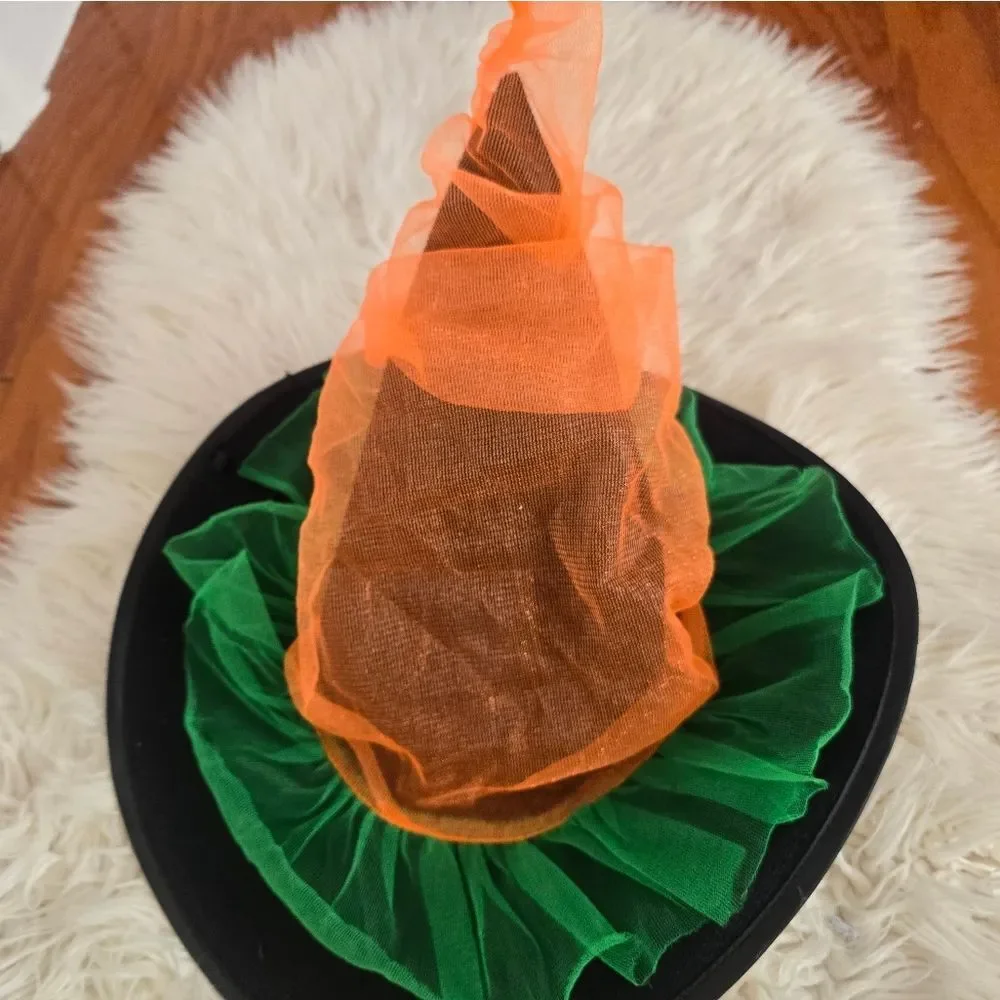 Kids Halloween Witch Costume - Black, Green, and Orange